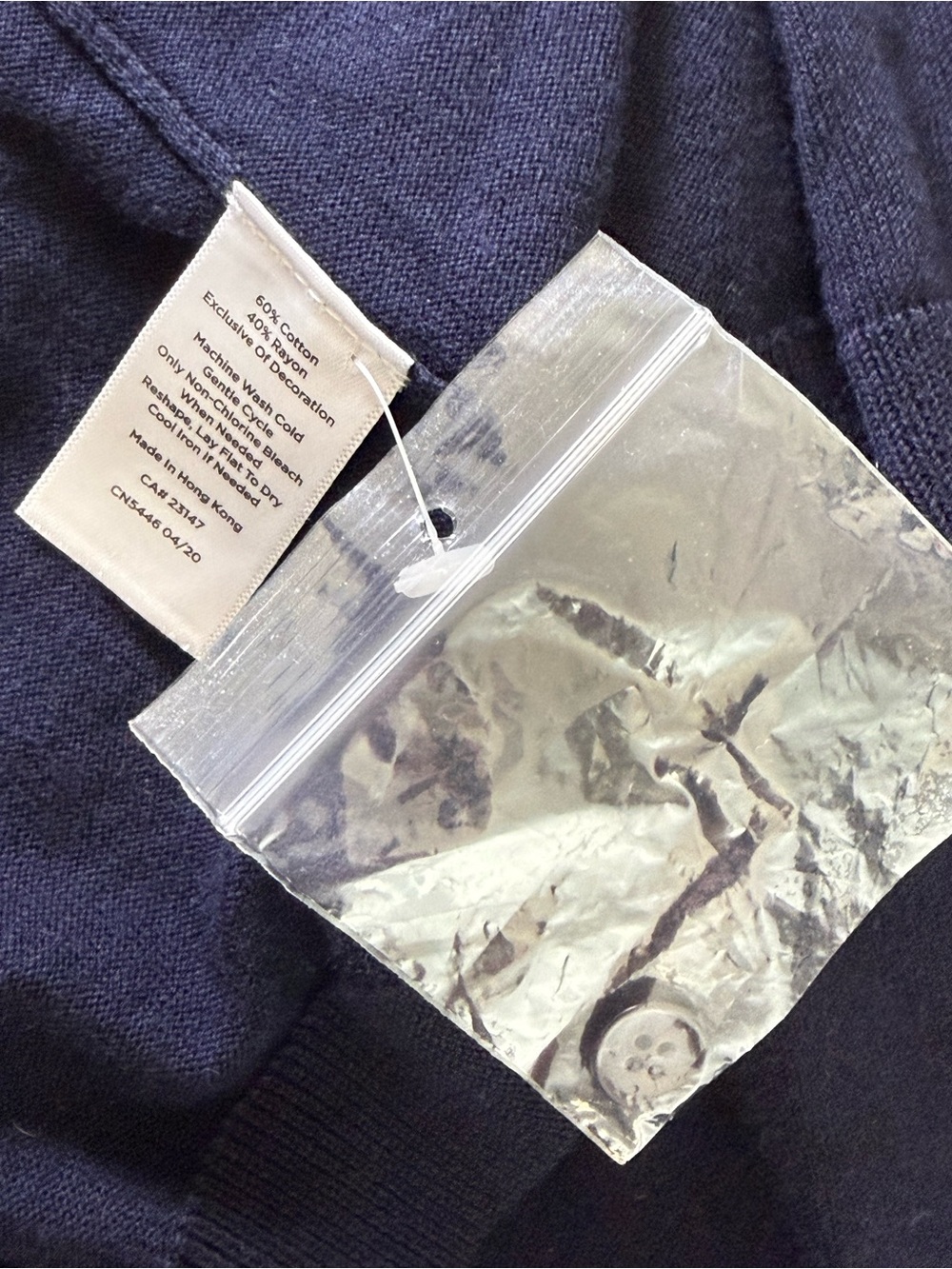 Talbots Navy French Embroidered Cardigan Sweater Medium NWT Preppy Parisian - Picture 6 of 6